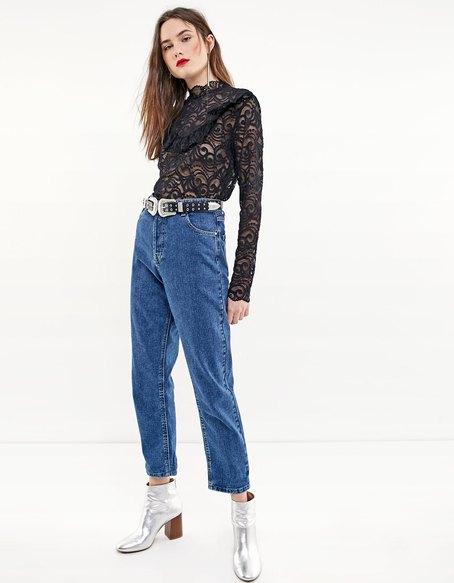 Denim Mom Fit Vintage Jeans Chiaro