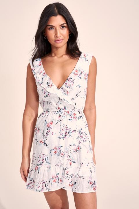 Lipsy Floral Dobby Printed Ruffle Dress