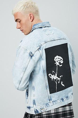 graphic denim jacket