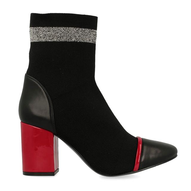 Botines Negros Estilo Calcetín Con Tacón Medio Rojo Para Mujer 46423 de  Gioseppo en 21 Buttons