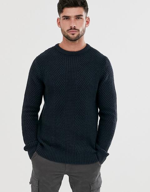 Jersey Texturizado Con Cuello Redondo En Negro Core De Jack & Jones