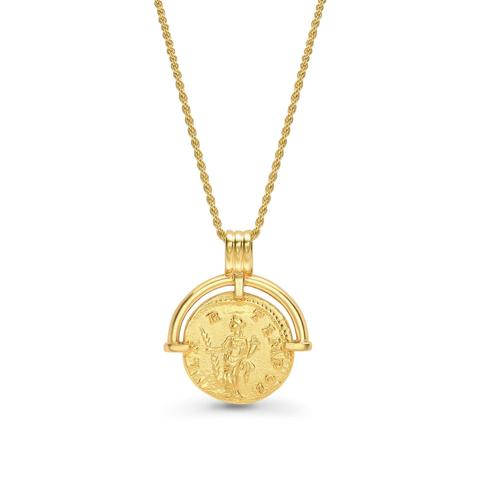 Lucy Williams Roman Arc Coin Necklace 18ct Gold Plated