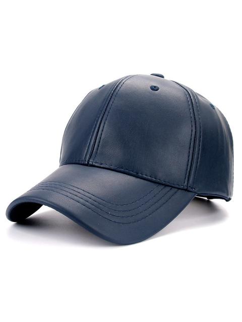 Smooth Faux Leather Baseball Hat