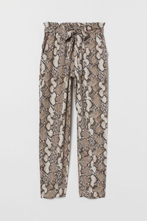 H & M - Pantaloni Vita A Sacchetto - Beige