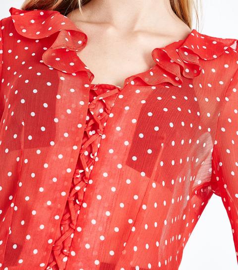 red spot blouse