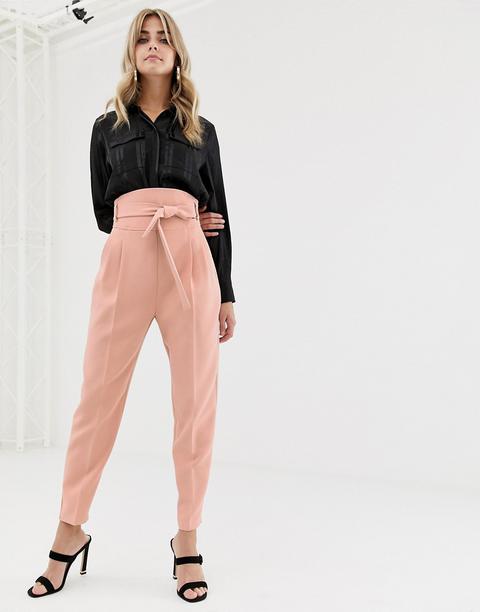 Buy Women Pink High Waist Tapered Trousers  Honeymoon Dress Online India   FabAlley