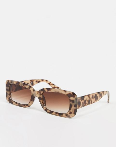 Gafas De Sol Con Montura Rectangular De Carey De Topshop-marrón