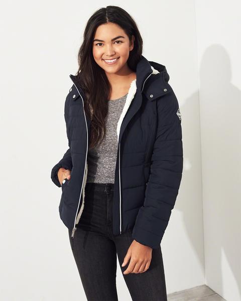 Sherpa-lined Puffer Jacket from 