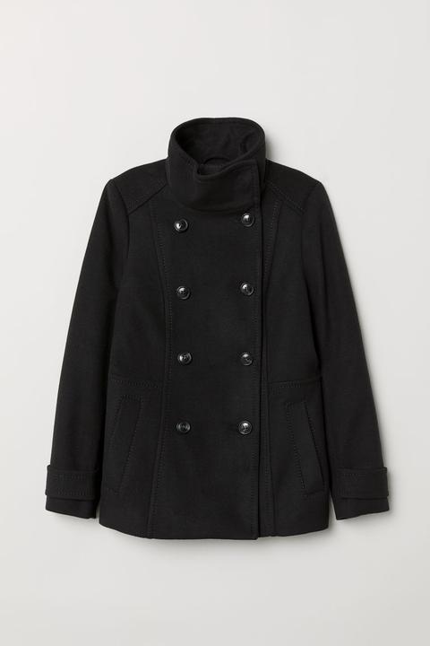 Chaqueta De Doble Botonadura - Negro