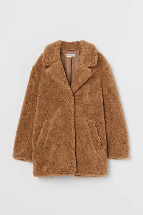 H & M - Cappotto In Pelliccia Di Pile - Beige