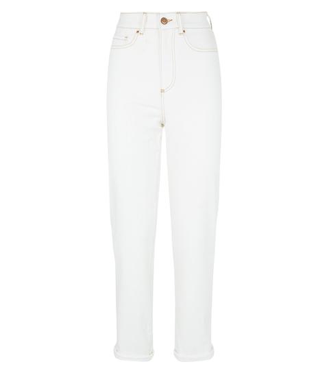 Off White Waist Enhance Tori Mom Jeans New Look