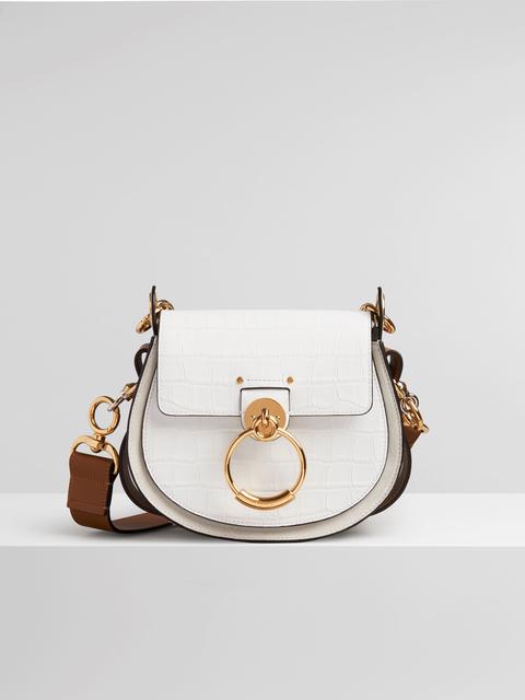 Chloé Small Tess Bag Women's Brilliant White Size Onesize 100% Calf-skin Leather