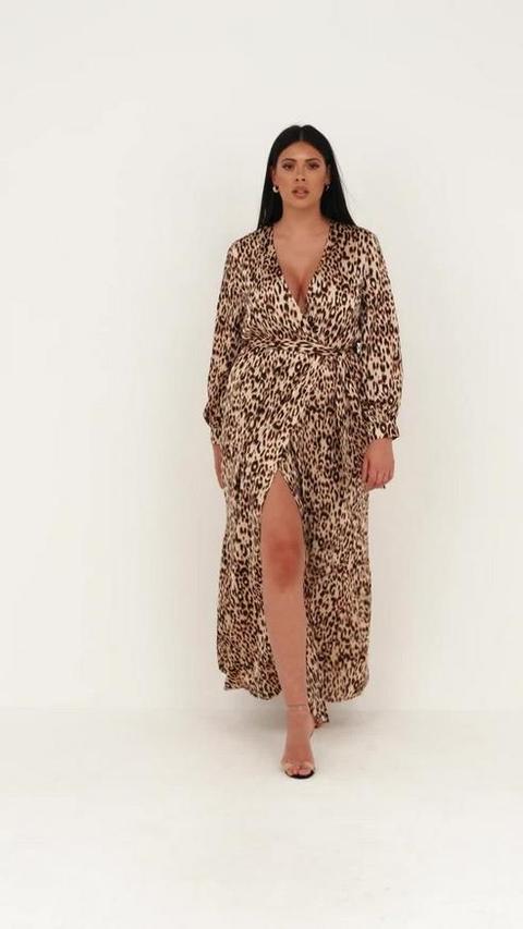 leopard print plunge dress