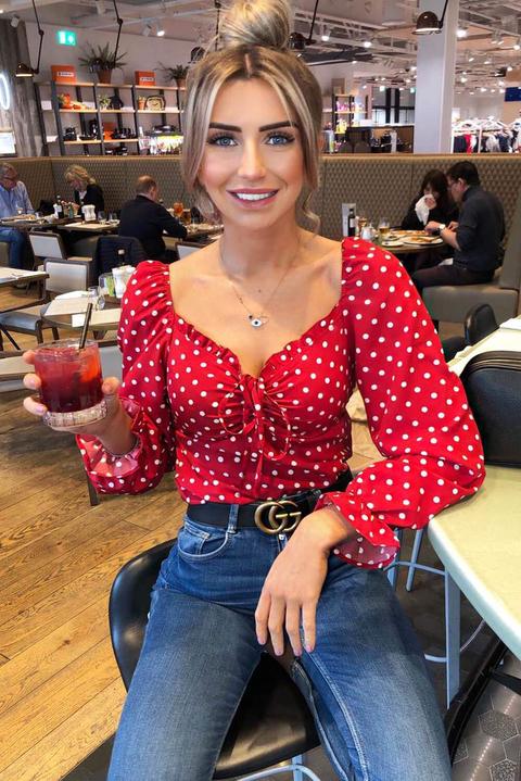 ax paris red polka dot dress