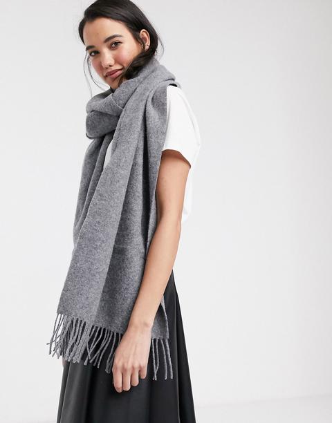 Weekday Wool Scarf In Grey