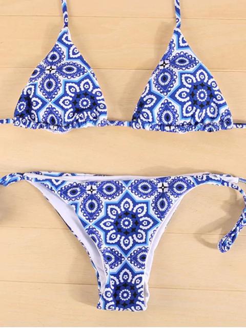 Halter Cadena Étnico Imprimió El Sistema Del Bikini