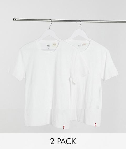 Levi's 2 Pack Logo T-shirt In White/white
