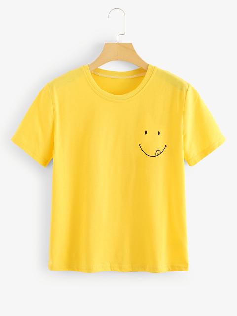 T-shirt Con Motivo Emoji