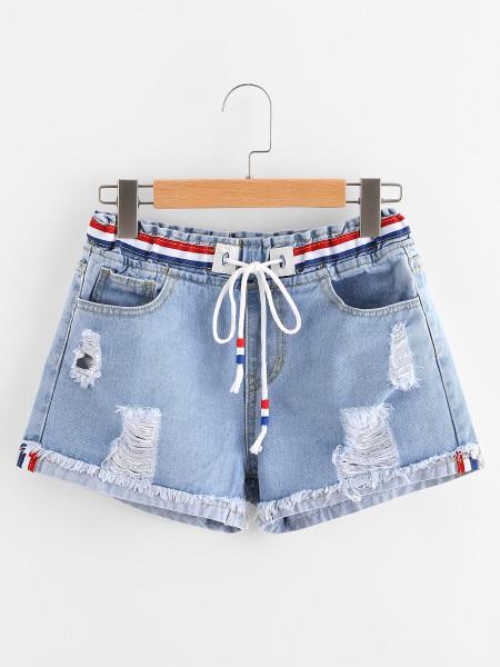 Pantaloncini Di Jeans Con Strappi