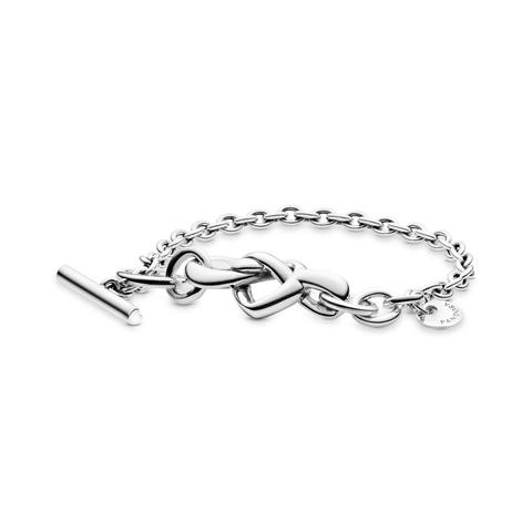 Pandora Knotted Heart T-bar Bracelet - Sterling Silver