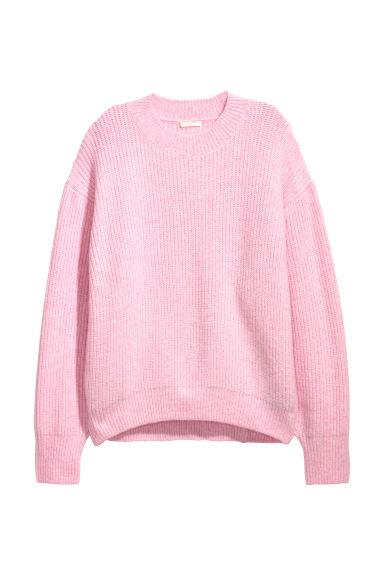 H & M - Pullover In Maglia A Coste - Rosa