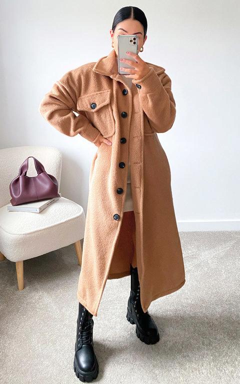 Lauren Longline Tailored Shirt Jacket In Brown