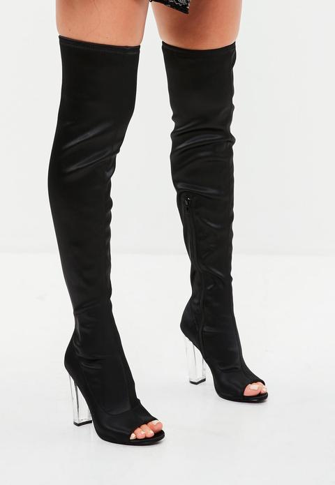 perspex heel boots