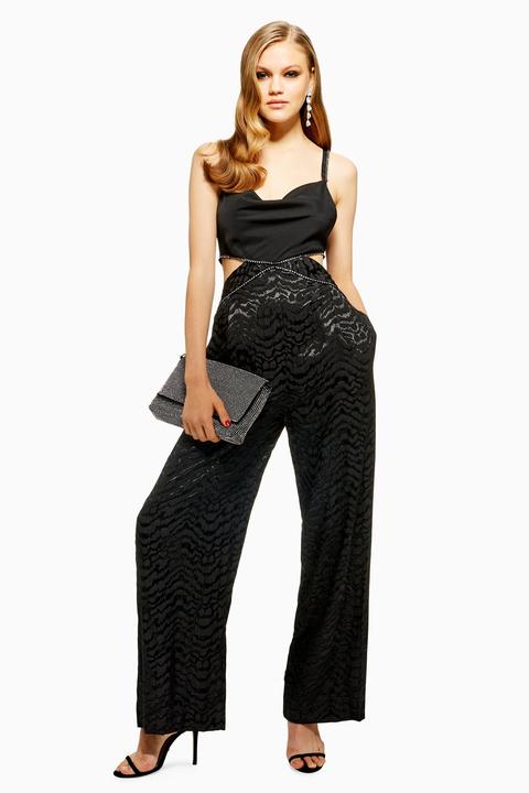 Womens Diamante Jumpsuit - Black, Black