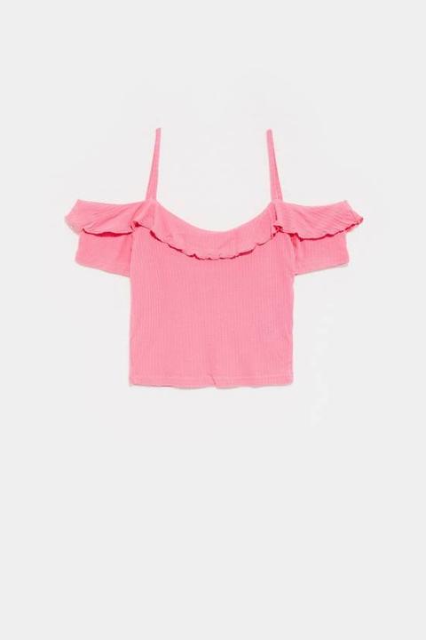 T-shirt Crop Con Balza