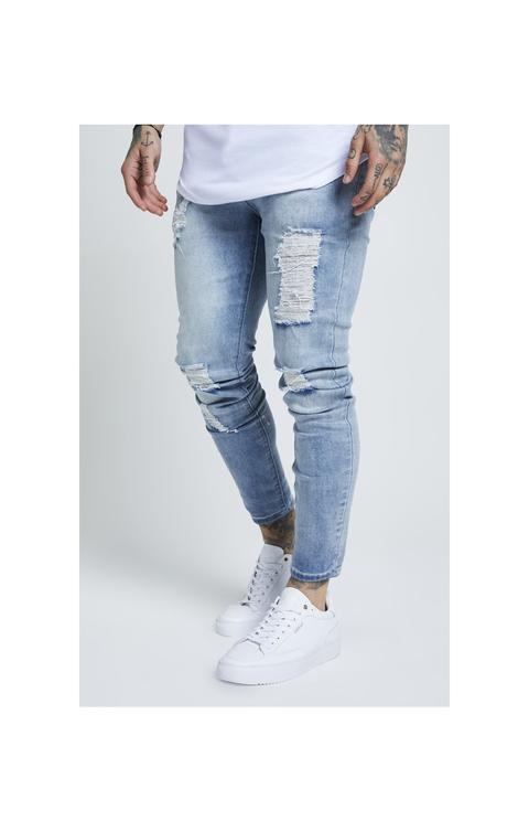 Skinny Distressed Denim – Light Blue Wash