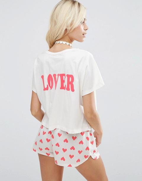 Pijama Con Camiseta Y Pantalón Corto Lover De Asos