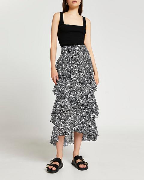 Black Maxi Ruffle Skirt