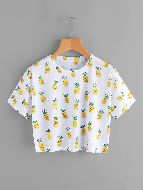 T-shirt In Stampa Ananas