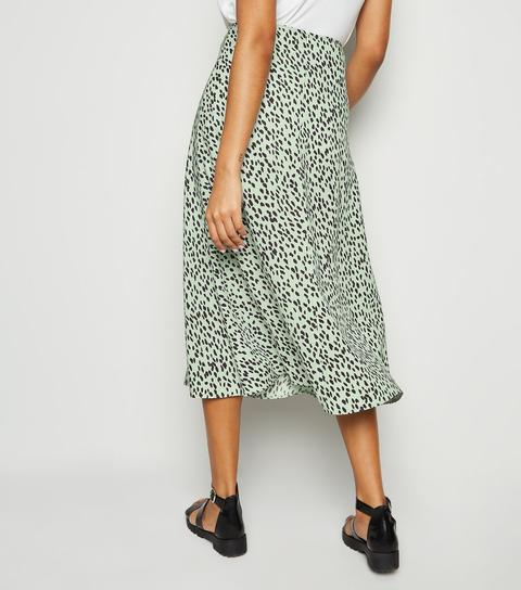 new look spot midi skirt