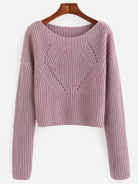 Maglione Scollo Finto Con Nodo - Violetto