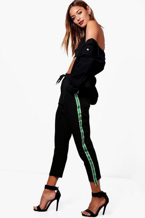 Woven Sports Slogan Tapered Jogger