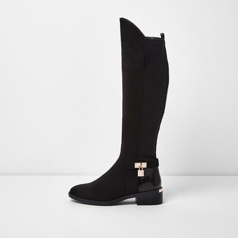 Black Knee High Riding Boots