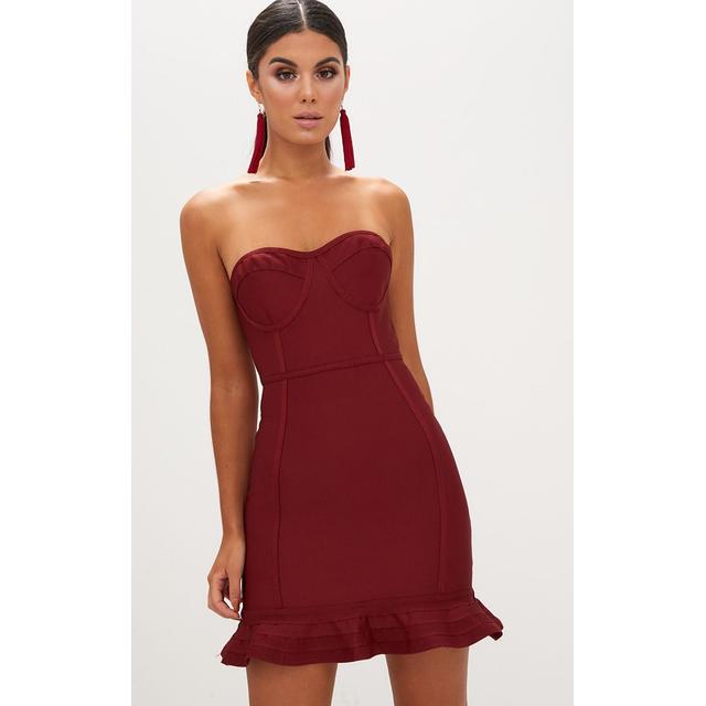 dark red bodycon dress