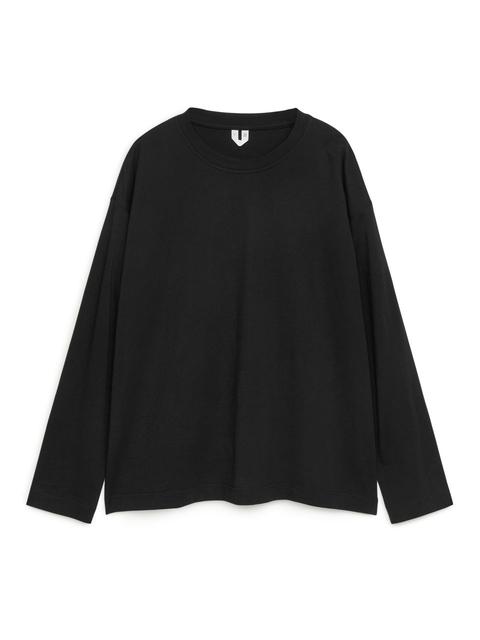 Oversized Pima Cotton T-shirt - Black