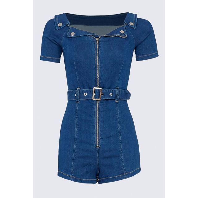 bardot denim playsuit