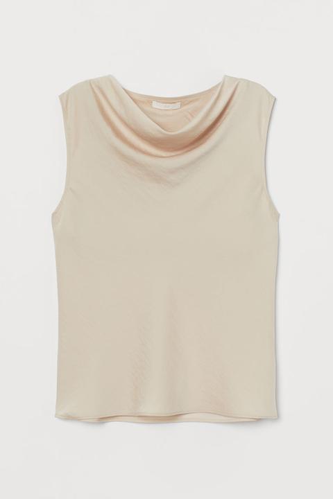 Satin Top - Beige