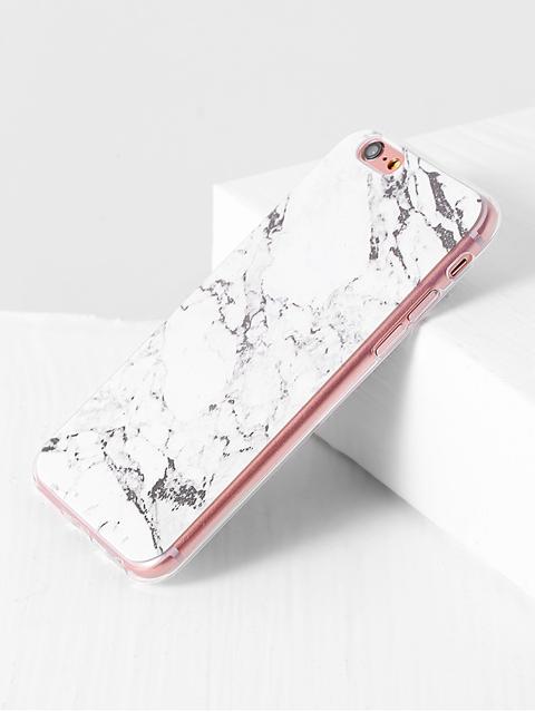 Funda Para Iphone 6/6s Con Estampado De Mármol Blanco