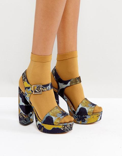 Asos 40 Denier Sheer Ankle Socks In Mustard