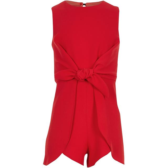 river island red playsuit