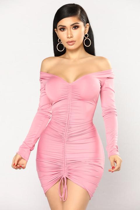 Guangzhou Ruched Dress - Pink