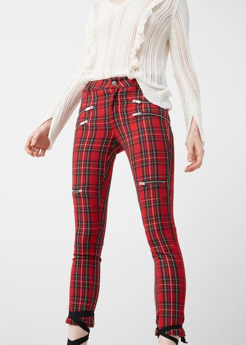 Pantalón Cuadros Cremalleras