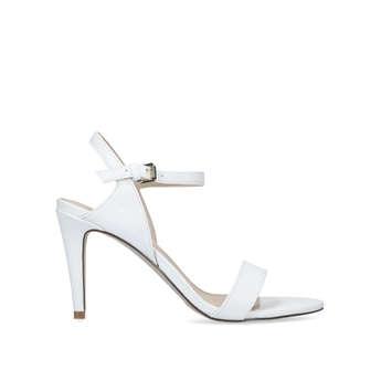 Miss Kg Poppy - White Stiletto Heel Strappy Sandals