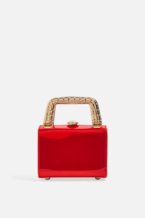 Womens Mia Metal Handle Mini Bag - Red, Red