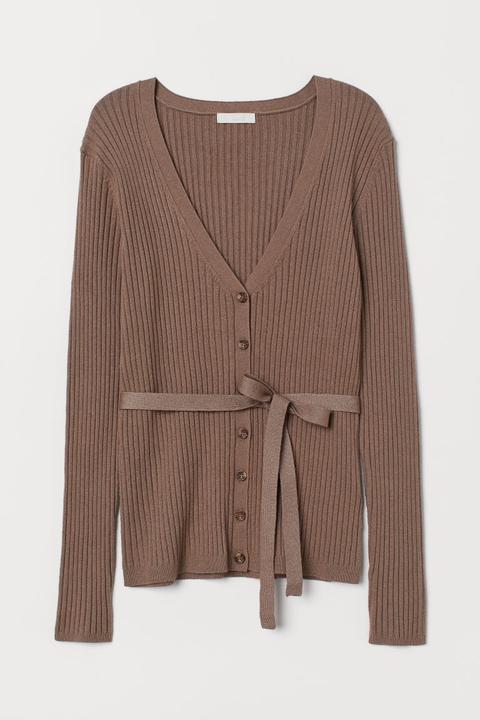 Gilet Avec Ceinture À Nouer - Beige