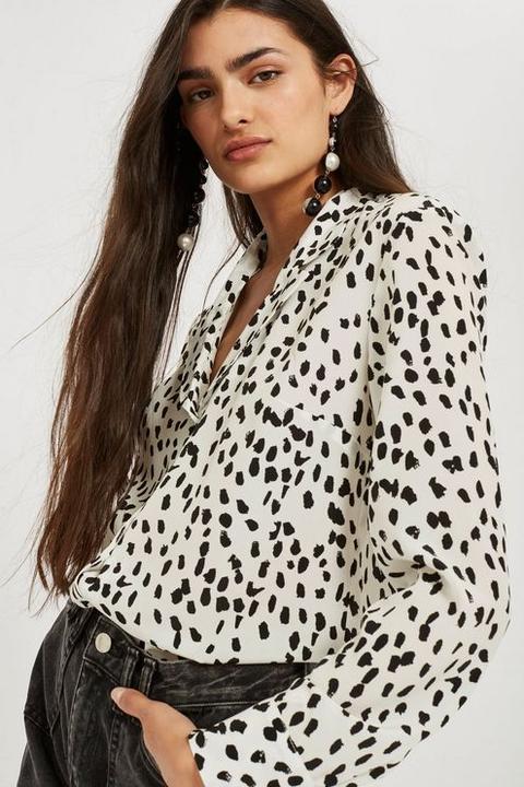 Womens Tall Animal Print Pyjama Shirt - Ivory, Ivory